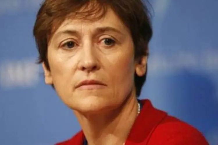A porta-voz do FMI, Caroline Atkinson (Aude Guerrucci/AFP)
