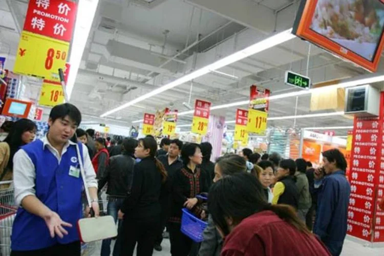 Unidade do Carrefour na China: queda na Europa foi compensada pelo crescimento na Ásia e América Latina (Cancan Chu/Getty Images)