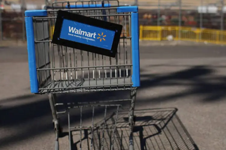 
	A varejista informou que as vendas no conceito mesmas lojas da rede Walmart nos EUA ca&iacute;ram 1,4% no primeiro trimestre, excluindo combust&iacute;veis
 (Getty Images)