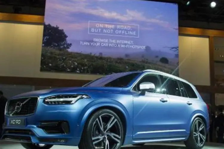 A montadora Volvo apresenta um modelo no Salão de Detroit: nova fábrica nos EUA se juntará às já existentes na Suécia, na Bélgica, na China e na Malásia (Geoff Robins/AFP)