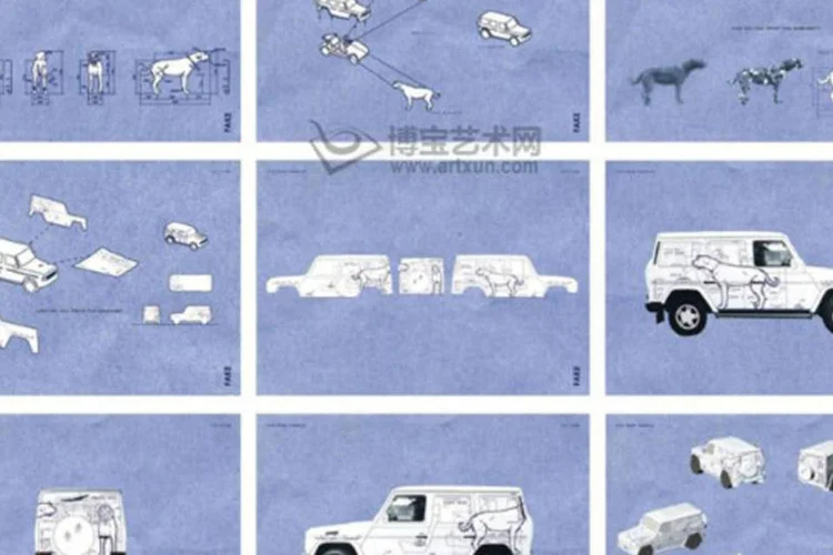 Os organizadores esperam arrecadar até US$ 295 mil no leilão da caminhonete Mercedes-Benz, cujo nome é uma homenagem ao pintor britânico Francis Bacon
 (Reprodução/auction.artxun)