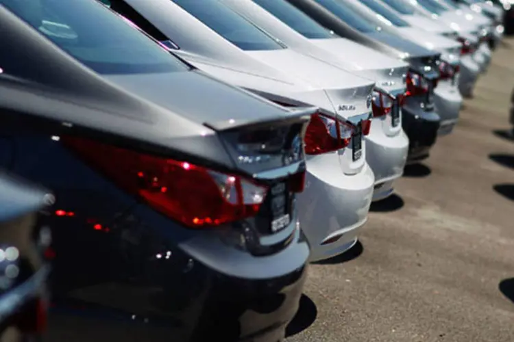 
	Carros da Hyundai estacionados: boa fase da marca foi interrompida no primeiro semestre deste ano, quando a m&eacute;dia de vendas teve queda de 3,6%
 (Getty Images)