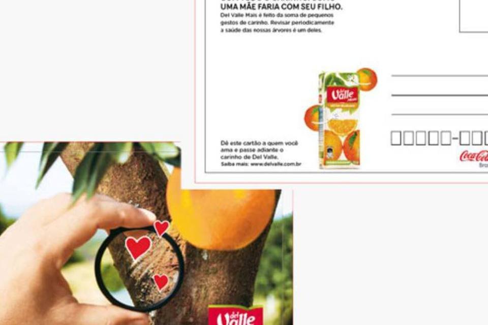 Del Valle distribui cartões postais em pontos de venda