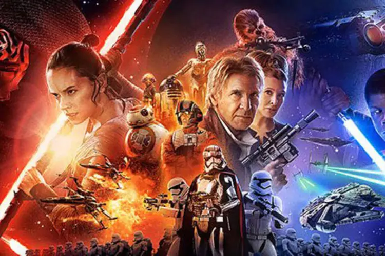 
	Cartaz do novo filme da saga Star Wars: a estreia do trailer, anunciado por Lucas Films, se produz ap&oacute;s a apresenta&ccedil;&atilde;o do cartaz oficial do filme e o in&iacute;cio da pr&eacute;-venda dos ingressos
 (Divulgação)