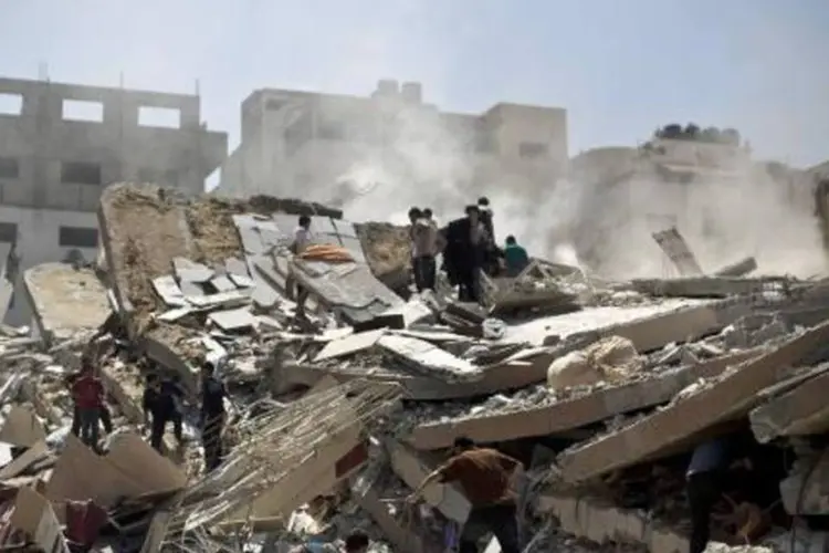 
	Casa destru&iacute;da em Gaza: conflito matou mais de 2.140 moradores de Gaza
 (Mahmud Hams/AFP)