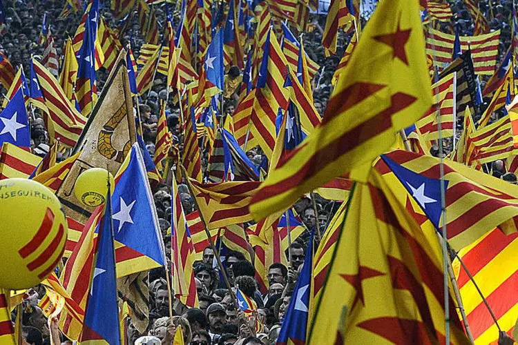 
	Protestos em Barcelona pela independ&ecirc;ncia da Catalunha
 (Getty Images)