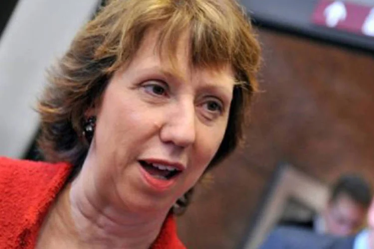 Catherine Ashton, representante da UE para Relações Exteriores, durante discussões sobre sanções à Síria
 (Georges Gobet/AFP)