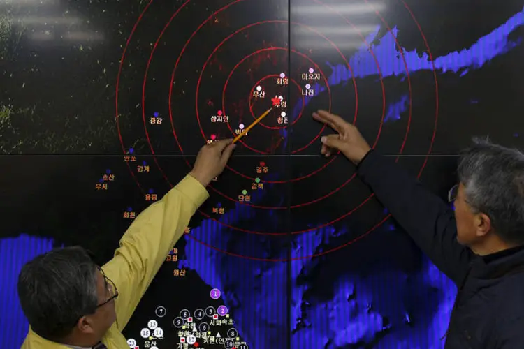 
	Efeito dos testes nucleares: um terremoto de magnitude 5,1 na escala Richter foi registrado na Coreia do Norte
 (REUTERS/Kim Hong-Ji)