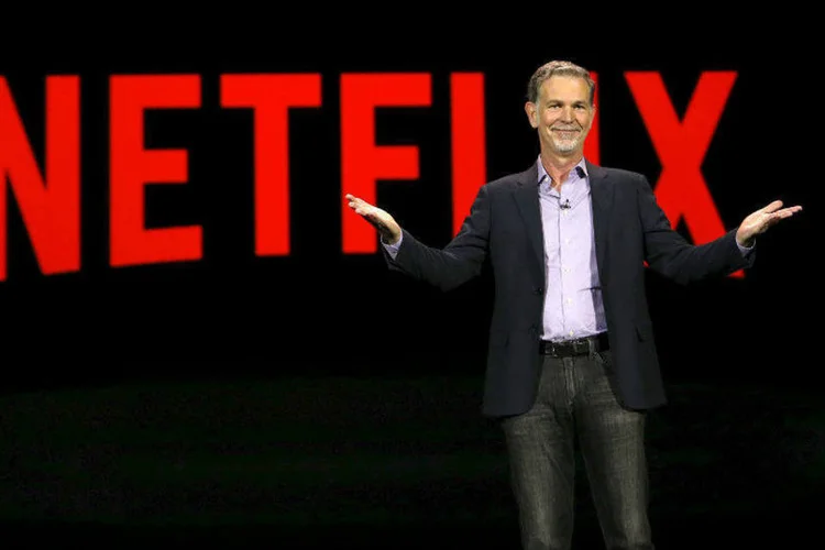 
	Reed Hastings, presidente do Netflix: com expans&atilde;o mundial e s&eacute;ries premiadas, anunciou grandes planos para esse ano
 (Steve Marcus/Reuters)