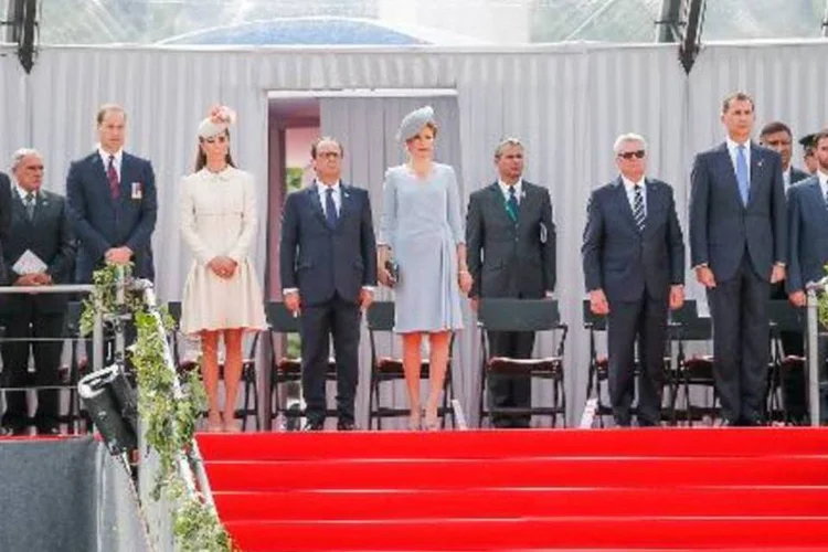 Líderes participam da cerimônia em Liege que relembrou os 100 anos da invasão da Bélgica pelos alemães (Bruno Fahy/AFP)