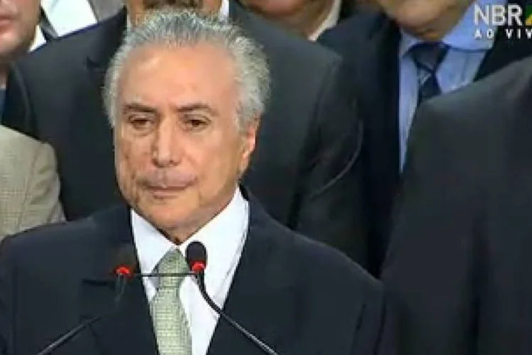 
	Michel Temer: os nomes de oito ministros de Temer aparecem na chamada &quot;superlista da Odebrecht&quot;
 (Reprodução/NBR)