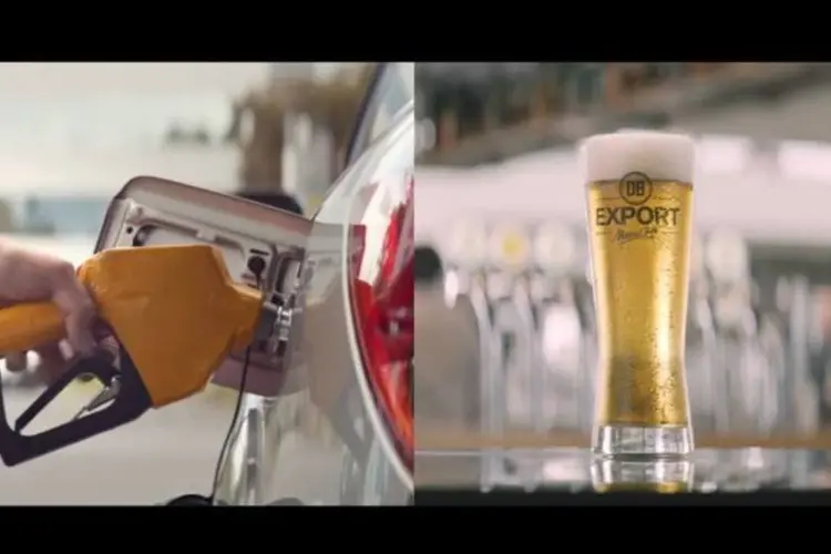 
	Parceria entre a cervejaria DB Export e a distribuidora de combust&iacute;veis Gull resultou em uma gasolina feita com a bebida
 (Reprodução/YouTube)