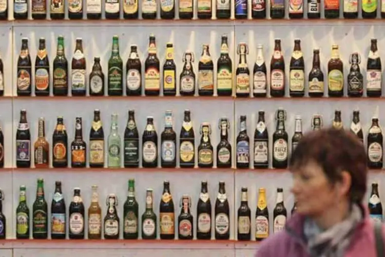 Marcas de cervejas alemãs, durante feira (Sean Gallup/Getty Images)