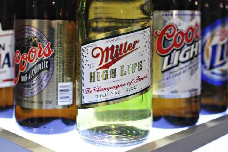 Miller: por enquanto, o botão cerveja Miller Lite está disponível apenas para um grupo pré-selecionado de 500 clientes Drizly (Daniel Acker/Bloomberg News)