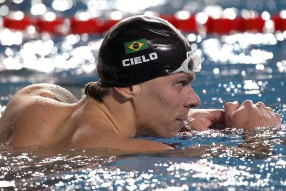 O nadador Cesar Cielo: no centro de uma das brigas entre a Record e a Globo no Pan (Al Bello/Getty Images/Getty Images)