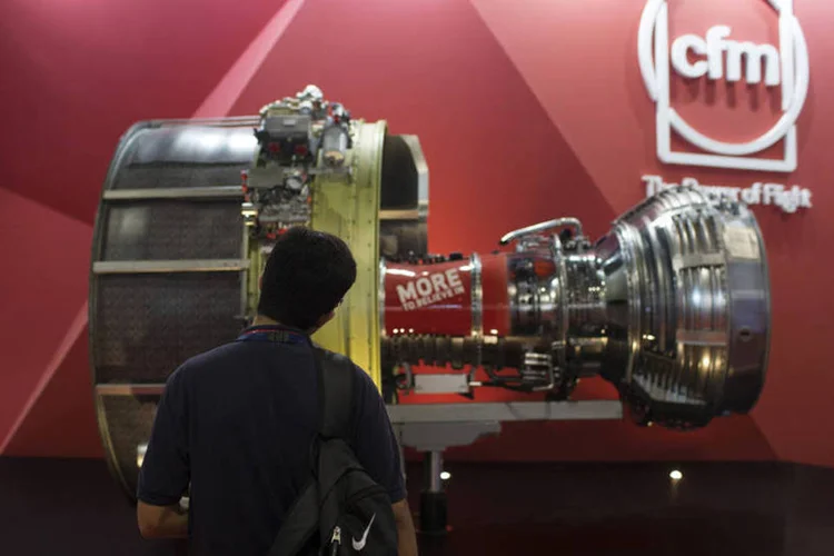 CFM: De co-propriedade da GE e da Snecma, uma unidade do grupo aeroespacial francês Safran, a CFM passou de uma arriscada tentativa de entrar em novos mercados (Brent Lewin/Bloomberg)
