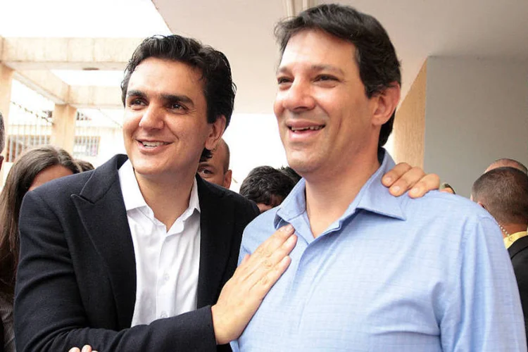 
	Chalita e Haddad: o prefeito de SP quer o peemedebista como vice em sua chapa
 (Paulo Pinto/Fotos Publicas)