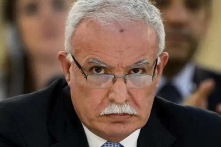 O chanceler palestino, Riad Maliki: "Israel está cometendo crimes hediondos" (Fabrice Coffrini/AFP)