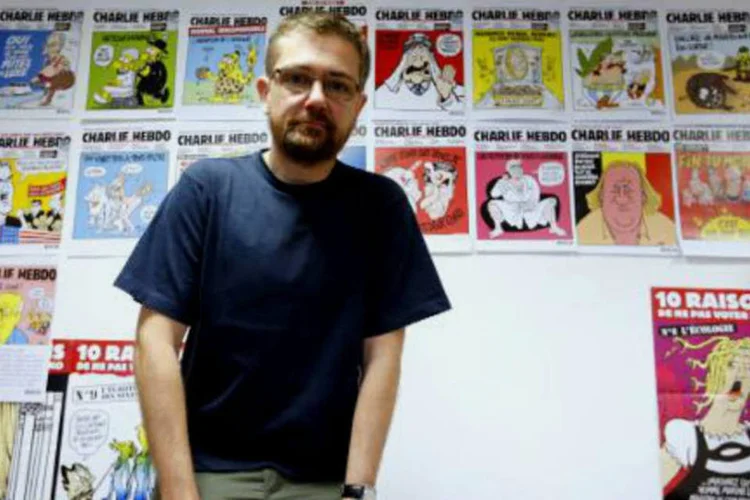 Diretor da revista Charlie Hebdo, Charb, em 27 de dezembro de 2012 em Paris (Francois Guillot/AFP)