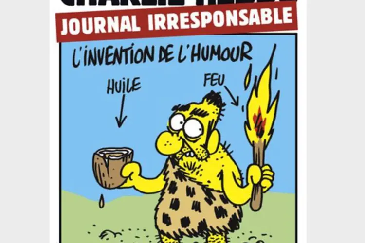 
	Nova edi&ccedil;&atilde;o do Charlie Hebdo: No interior do jornal n&atilde;o aparecem desenhos nem artigos, e limita-se a recolher t&iacute;tulos amenos
 (Divulgação)