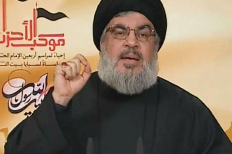 Hassan Nasrallah faz pronunciamento: "Nossa posição fundamental é a rejeição a toda forma de cisão ou de todo apelo à divisão", declarou o chefe (©afp.com / -)