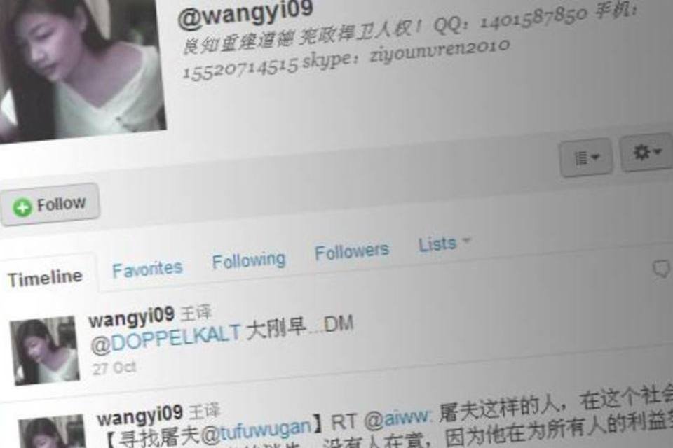 Ativista chinês é condenada por post no Twitter