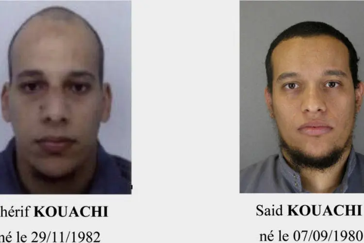 
	Foto divulgada pela pol&iacute;cia da Fran&ccedil;a dos suspeitos de cometerem ataque ao jornal de Paris Charlie Hebdo, Cherif (E) e Said Kouachi: um deles foi condenado por terrorismo em 2008
 (Polícia de Paris/Divulgação via Reuters)