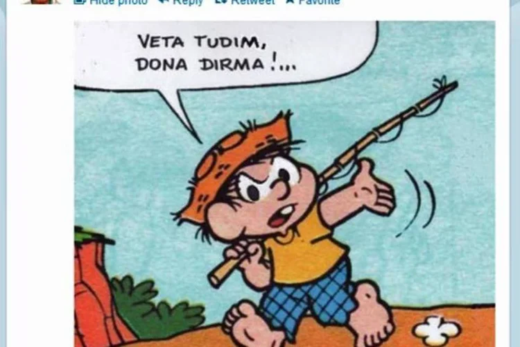 Participação de Mauricio de Sousa no "Veta Dilma": para Mello-Théry, campanha é um exemplo de um movimento com ampla participação das pessoas (Reprodução twitter)