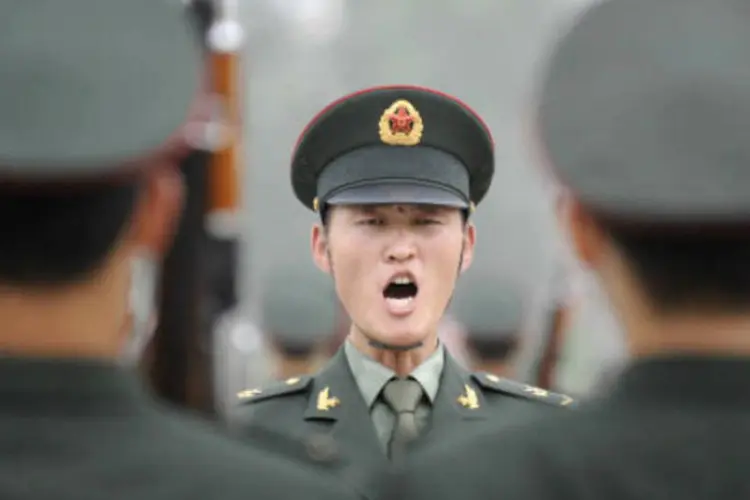 Soldados chineses em Pequim (LIU JIN/AFP/Getty Images)