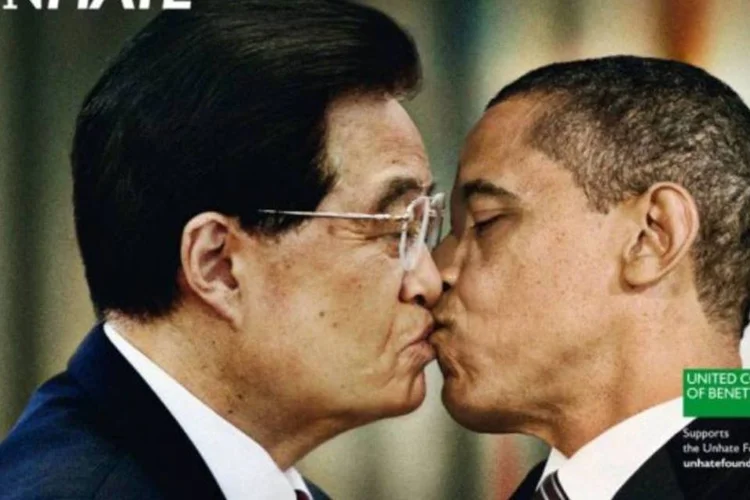 Os comentários sobre a controvertida foto no Weibo, a rede de microblogs mais usada na China, também foram apagados hoje (Divulgação/Benetton)