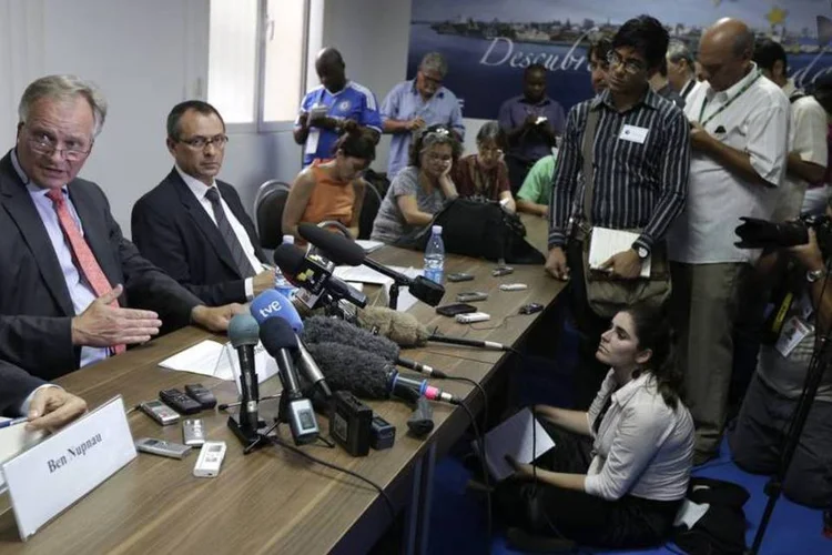 Christian Leffler, diretor-geral para as Américas do Serviço Europeu de Ação Exterior (SEAE), durante uma conferência de imprensa em Havana, Cuba (Enrique de la Osa/Reuters)