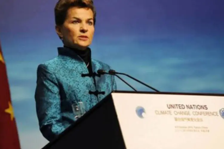 A autoridade da ONU para o clima, Christiana Figueres: `em Cancún vamos precisar de resultados concretos e urgentes´ (Peter Parks/AFP)