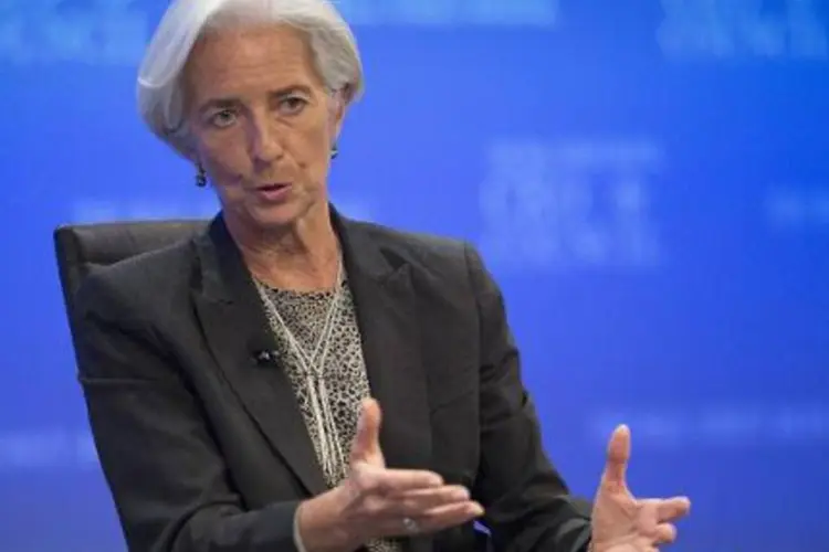 A diretora-gerente do FMI, Christine Lagarde: "o programa (de ajuda) é ambicioso e implica riscos, provenientes especialmente do conflito" (Jim Watson/AFP)