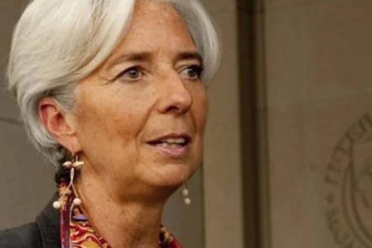 Christine Lagarde é acusada de influenciar na atribuição de uma indenização de 285 milhões de euros ao empresário Bernard Tapie, em 2008, pela venda da Adidas (Jim Watson/AFP)