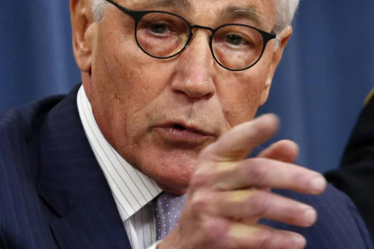 Secretário de defesa americano, Chuck Hagel, durante uma coletiva de imprensa no Pentágono, em Washington (Yuri Gripas/Reuters)