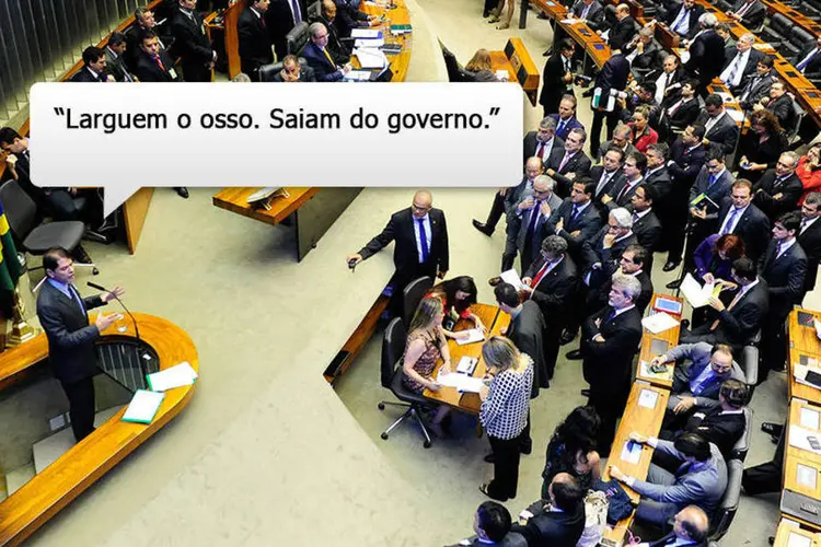 Montagem: Cid Gomes durante discussão com Câmara dos Deputados (EXAME.com)