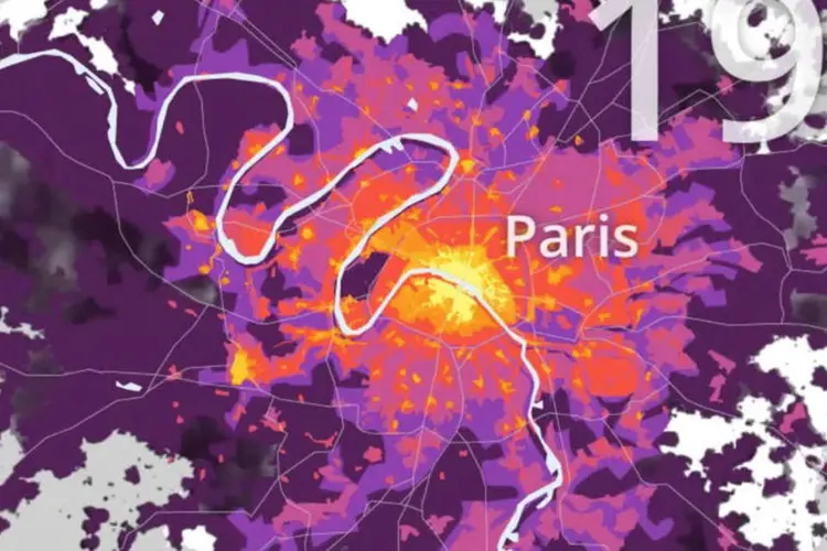
	Atlas of Urban Expansion: projeto apresenta graficamente como mais de 120 mega-cidades ampliaram de tamanho
 (Atlas of Urban Expansion/Divulgação)
