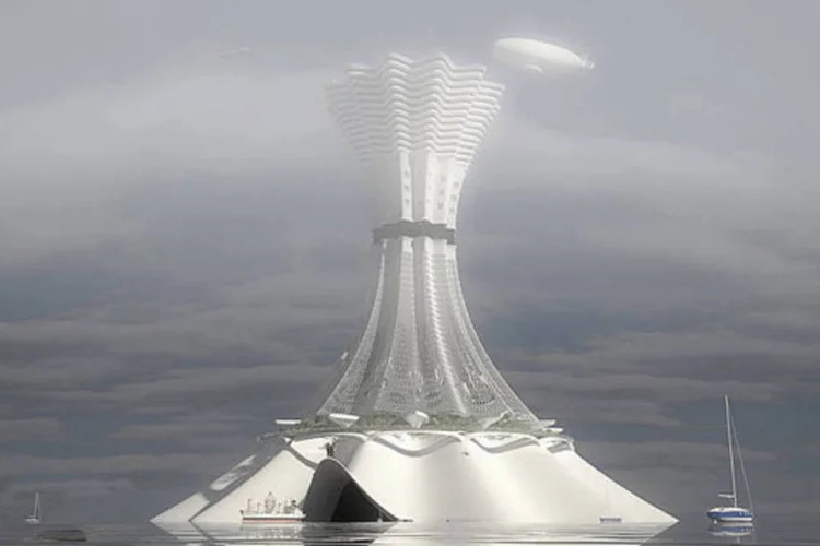 Cidade artificial e flutuante, projetada por Alexandr Krasinski, será à prova de intempéries climáticas como tsunamis e aumento do nível do oceano (Alexandr Krasinski)