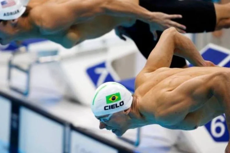 César Cielo nas Olimpíadas de Londres 2012 (Jorge Silva/Reuters)