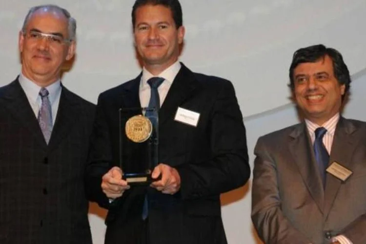 Alexandre Caldini, diretor- superintendente da Unidade de Negócios e Tecnologia, Rômulo Dias, presidente da Cielo e Murilo Portugal, presidente da Febraban (Álvaro Motta)