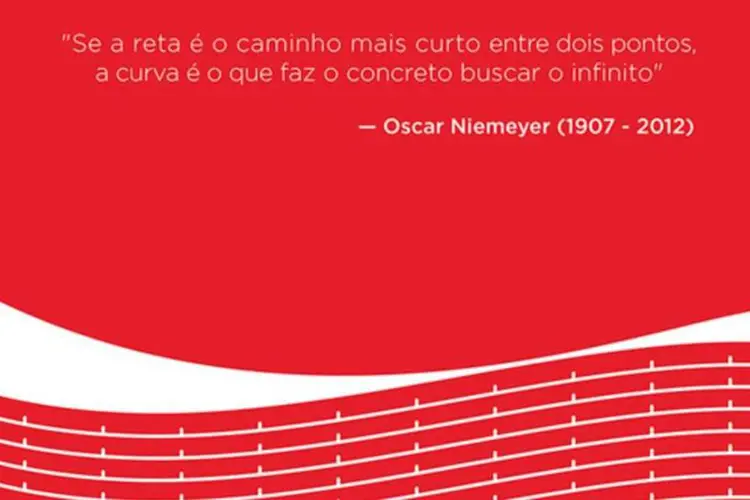 Homenagem da Coca-Cola a Niemeyer postada no Facebook da marca (Reprodução)