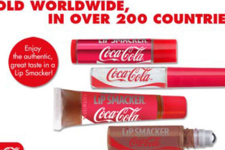 Brilho labial com sabor de Coca-Cola