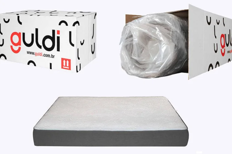 Montagem com embalagem e colchão Guldi (Divulgação / Mobly)