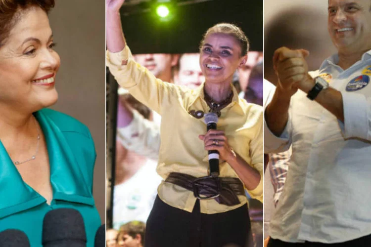
	Dilma, Marina e A&eacute;cio: Os tr&ecirc;s principais candidatos &agrave; Presid&ecirc;ncia da Rep&uacute;blica explicitaram ontem as estrat&eacute;gias para a reta final desta disputa
 (Montagem/EXAME.com)
