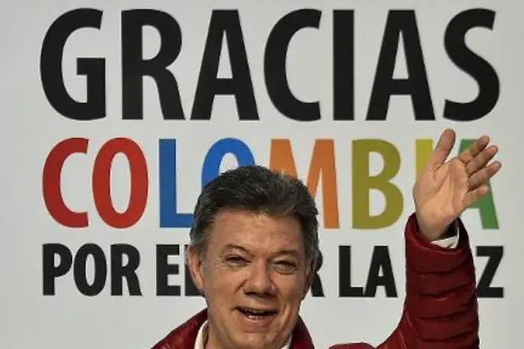 Presidente da Colômbia, Juan Manuel Santos: seu maior adversário ficou à sua frente no 1º turno (Luis Acosta/AFP)