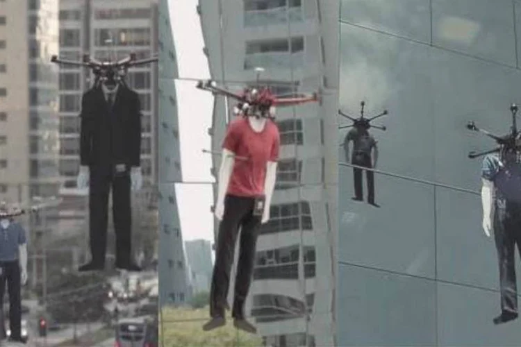 Drones da Colombo: ação é focada no público masculino executivo, que não tem tempo de ir às lojas (Reprodução/YouTube/camisariacolombo)