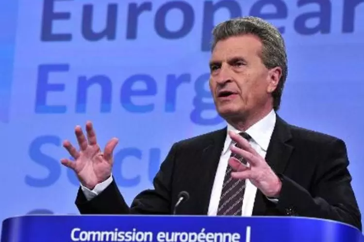 
	Comiss&aacute;rio europeu da Energia, G&uuml;nther Oettinger: &quot;realizamos progressos&quot;
 (Georges Gobet/AFP)