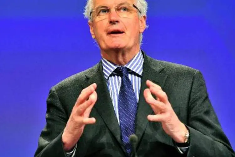 O comissário europeu para Serviços Financeiros, Michel Barnier: "em menos de dois anos transformamos em realidade a ideia de uma união bancária" (Georges Gobet/AFP)