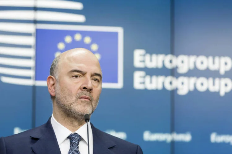 Pierre Moscovici: o governo grego anunciou horas antes a conclusão de um acordo preliminar sobre novas reformas com seus credores (Thierry Monasse/AFP)