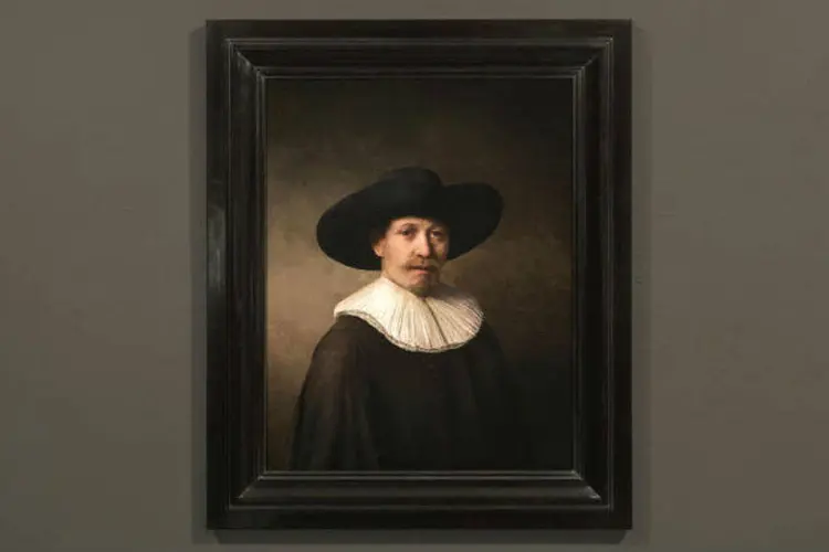 Quadro criado por computador para parecer obra de Rembrandt: campanha da Microsoft (Reprodução)
